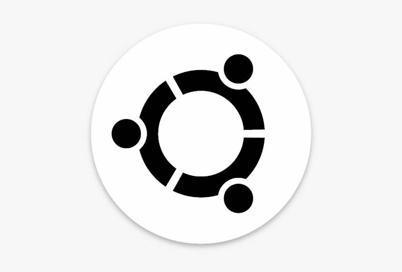 Ubuntu Circle White Black Sticker Unixstickers - Ubuntu Logo White Png, transparent png