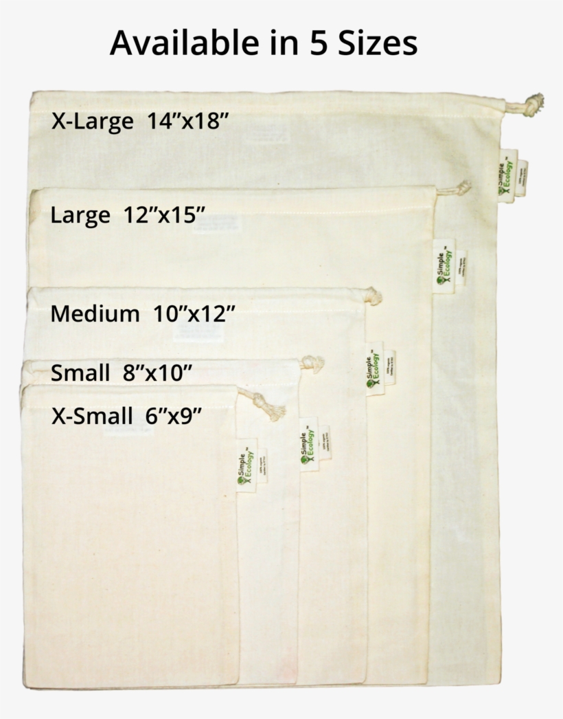 Muslinflat5 2014 - Simple Ecology Organic Cotton Muslin Produce Bag Large, transparent png
