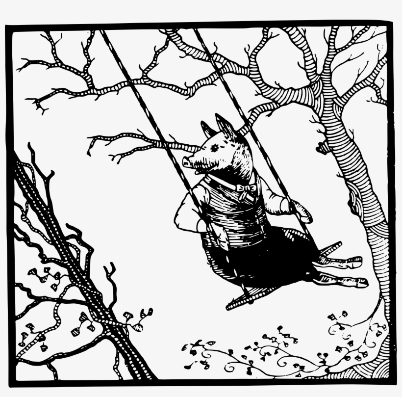 Big Image - Pig On A Swing, transparent png