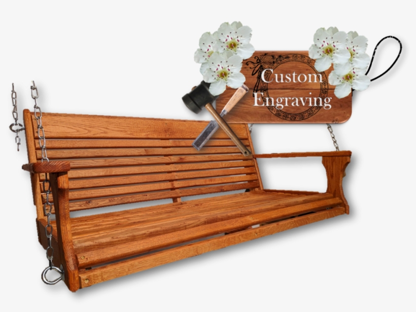 Wooden Porch Swing Beautiful Red Oak Wood Porch Swing - Furniture, transparent png