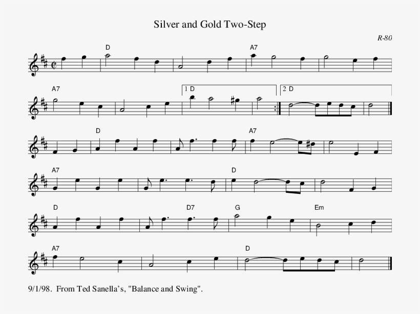 Listen To Silver And Gold Two-step - Trouble Is A Friend Music Sheet, transparent png