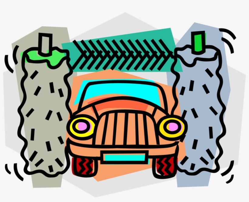 Vector Illustration Of Car Wash Or Carwash Auto Wash - Car Wash, transparent png