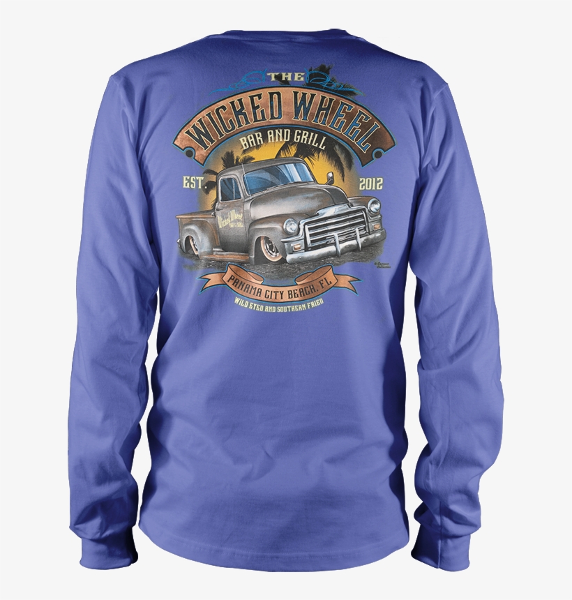 Truck - Blue - Comfort Colors - Long Sleeve - Biker's Prayer - Motorcycle T-shirts & Long Sleeve, transparent png