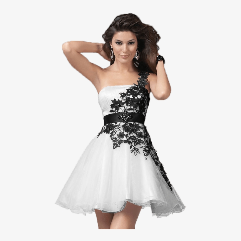 Modelos De Vestidos Curtos De Festa 1 - Short Prom Dress With Lace, transparent png