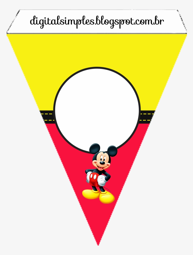 Cute Mickey Free Printable Kit 027 - Banderines De Mickey Mouse, transparent png