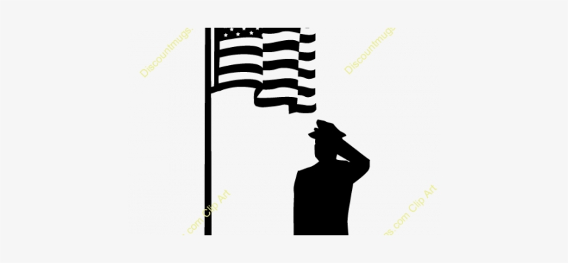 Soldiers Clipart Salute - Soldier Saluting Silhouette, transparent png