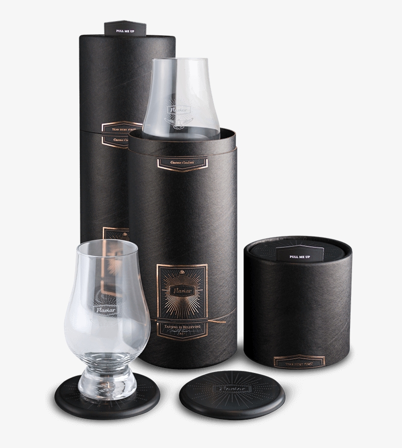 2 Flaviar Whisky Glasses & Coasters - Bottle, transparent png