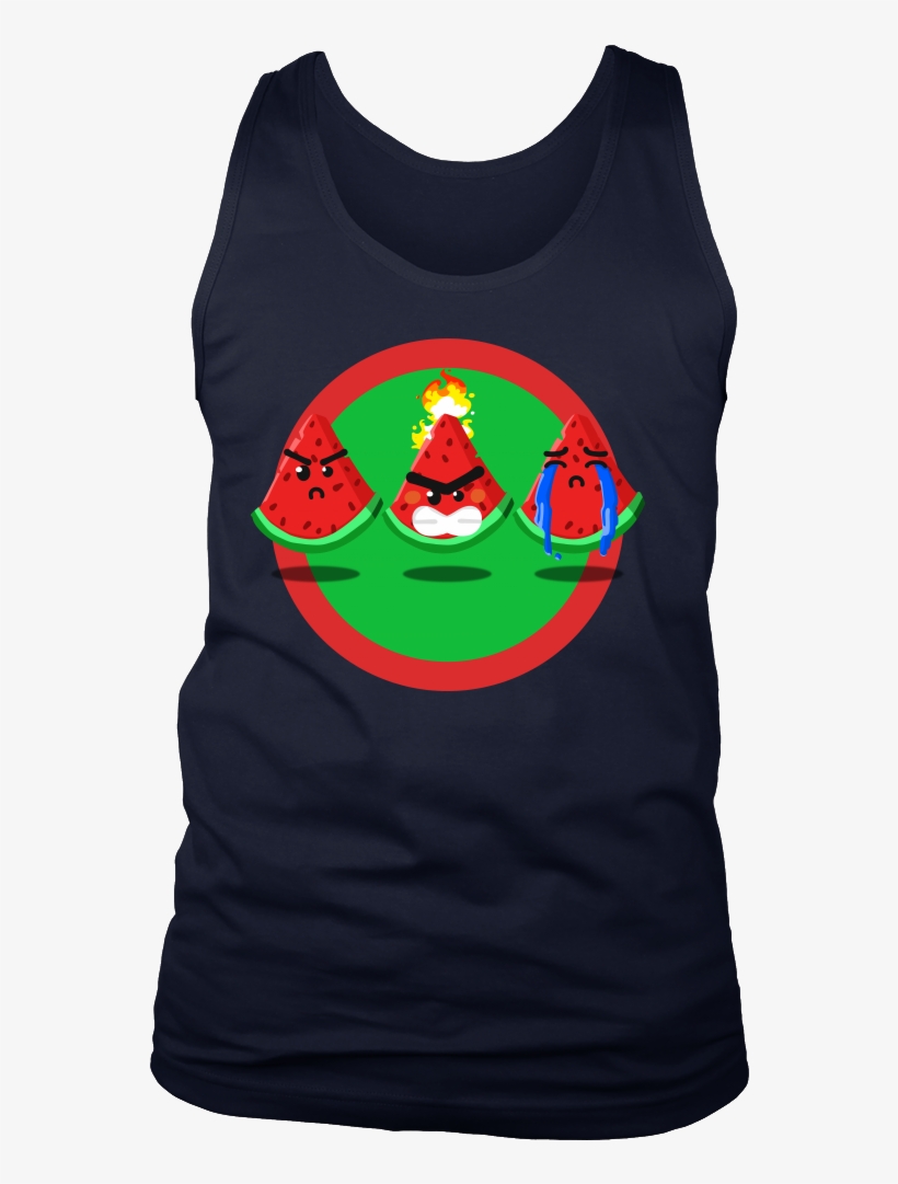Funny Cartoon Fruit Feeling Mood Angry Watermelon Face - Office Party Planning Committee Shirt, transparent png