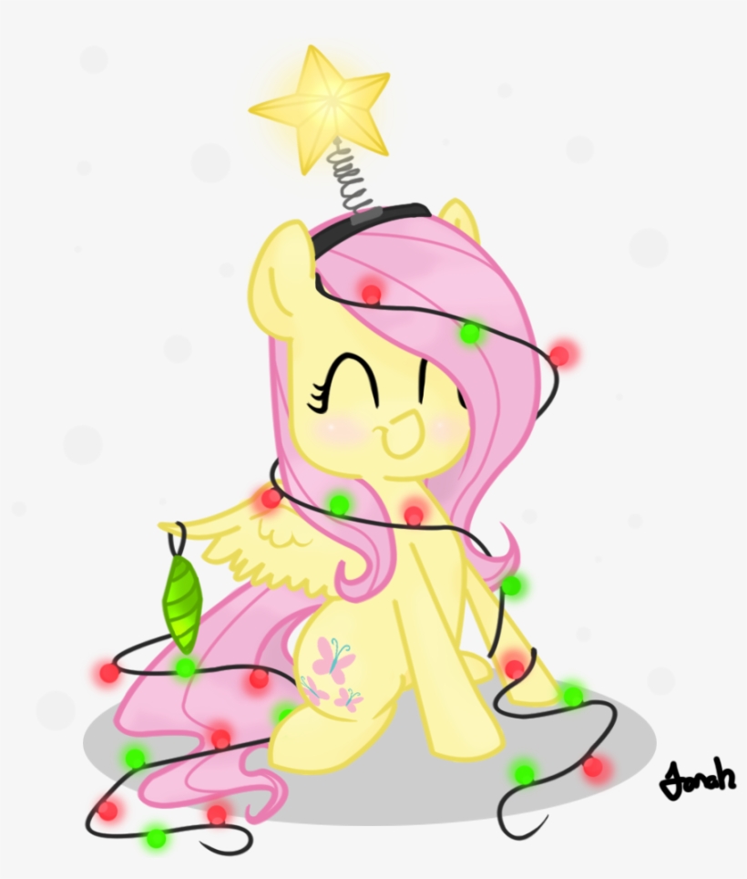 Jonah-yeoj, Christmas Lights, Christmas Tree, Fluttershy, - My Little Pony Christmas Fluttershy, transparent png