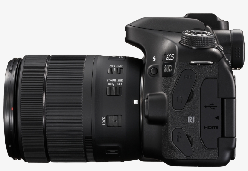 Canon Eos 80d - Canon 80d Dslr With 18-135mm Is Usm Lens, transparent png