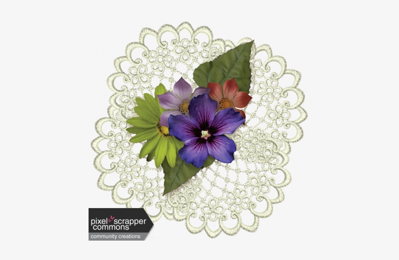Lace Mat With Flowers - Pansy, transparent png