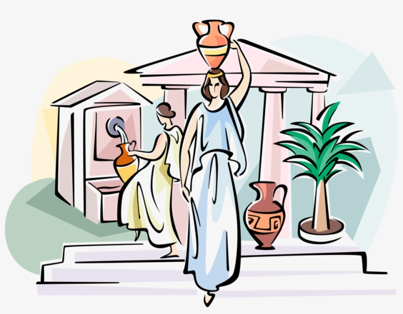 Vector Illustration Of Women In Ancient Greece Carry, transparent png