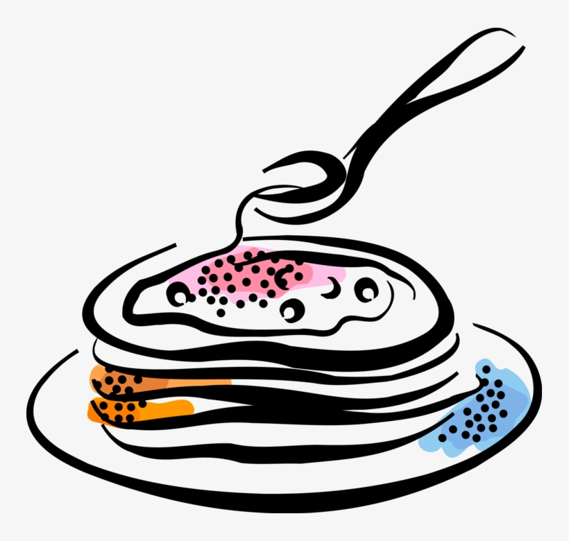 Vector Illustration Of Stack Of Breakfast Pancakes - Pancake, transparent png