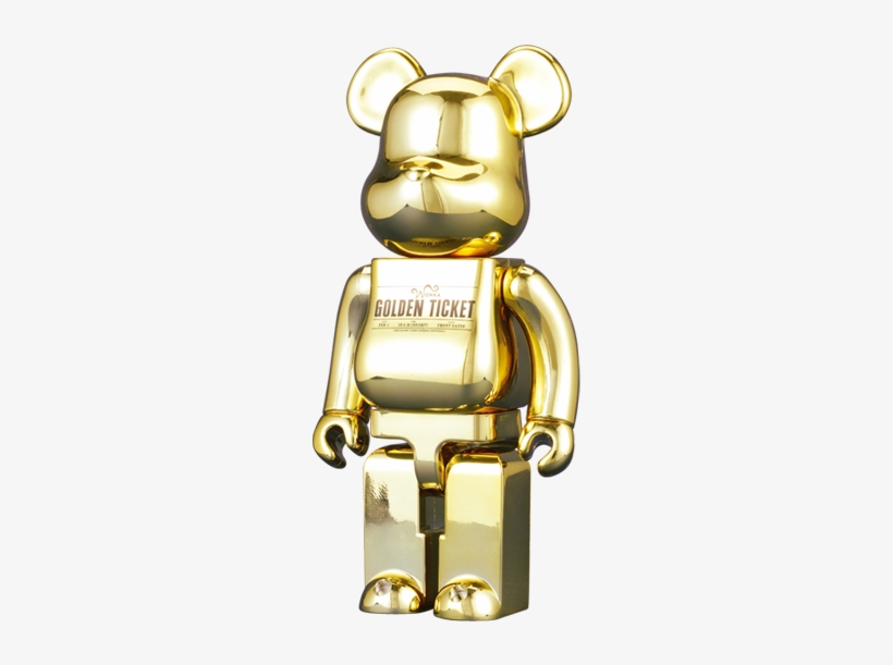Golden Ticket Bearbrick 400% - Bearbrick Golden Ticket, transparent png