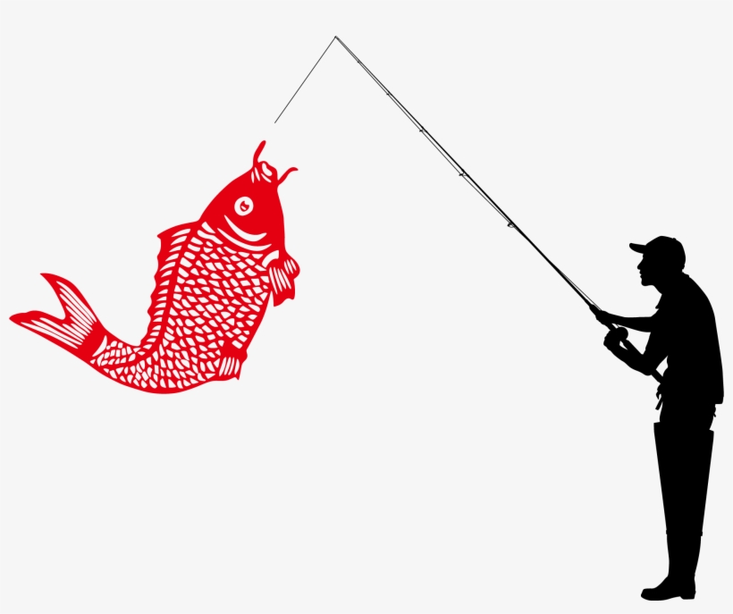 Fishing Angling Illustration - Fish Vector Line Art, transparent png