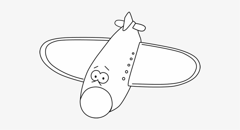 Black And White Cartoon Airplane Clip Art - Black And White Planes Cartoon, transparent png