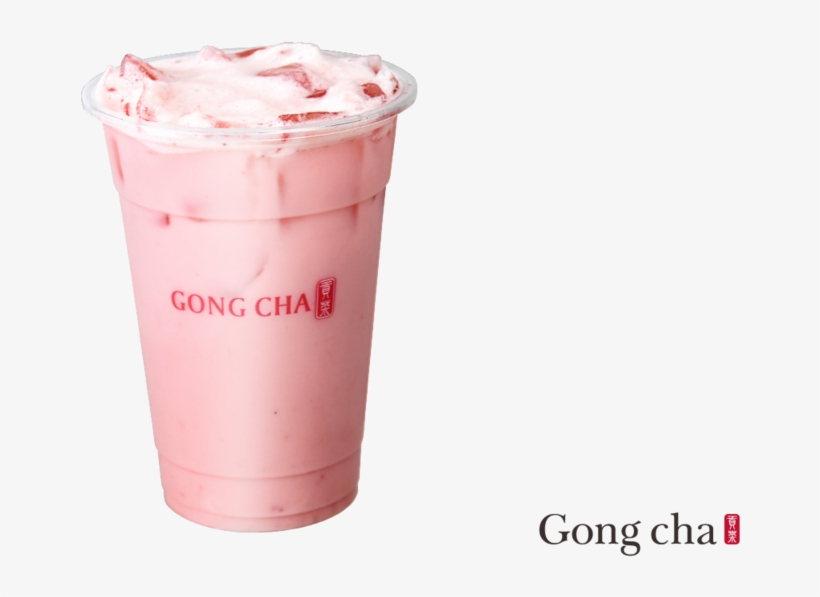 Strawberry Green Milk Tea - Milkshake, transparent png