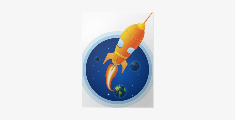 Rocket Take Off From Planet Earth Flames Shoot Out - Planet, transparent png