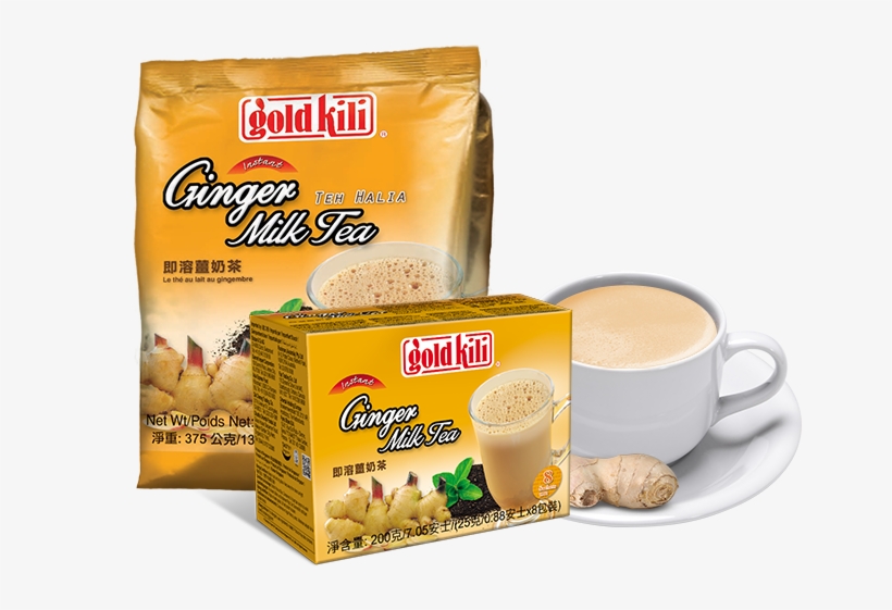 Instant Ginger Milk Tea Drink (8 Sachets) - Gold Kili, transparent png