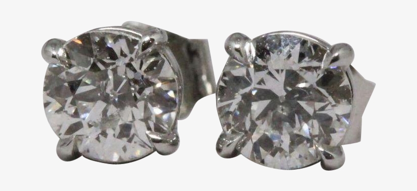 Diamond Platinum Stud Earrings, transparent png