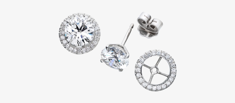 Diamond Studs With Detachable Diamond Surround Jackets - Amazon Collection Garnet Earring Jackets, transparent png