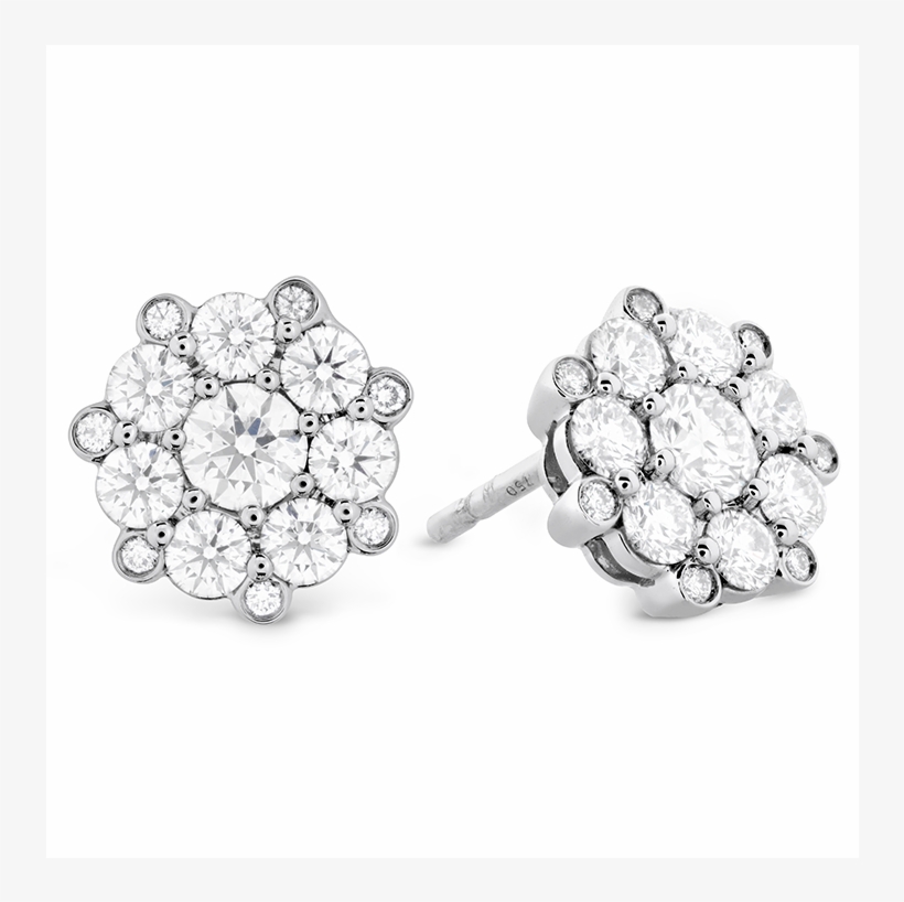 Beloved Cluster Diamond Stud Earrings - Hearts On Fire Beloved Cluster Diamond Earrings, transparent png