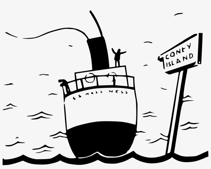 Cruise Ship Water Silhouette - Warship Cartoon Drawing, transparent png