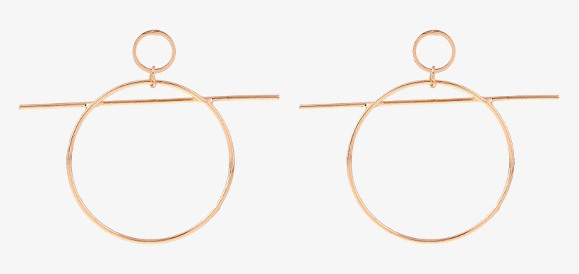 Pendientes Círculo Bar Con Estilo - Earring, transparent png