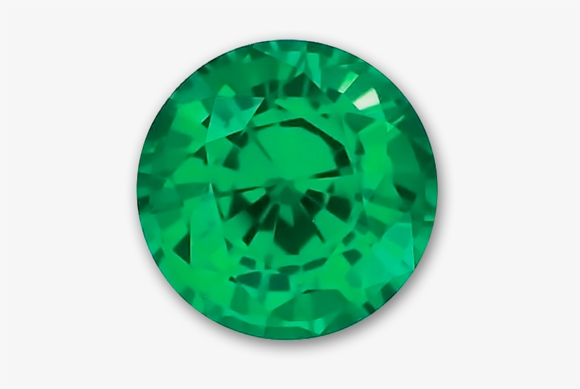 0mm Round Gem Quality Chatham Created Lab Grown Emerald - Yellow Gold Plated Base Cubic Zirconia Gems Created, transparent png