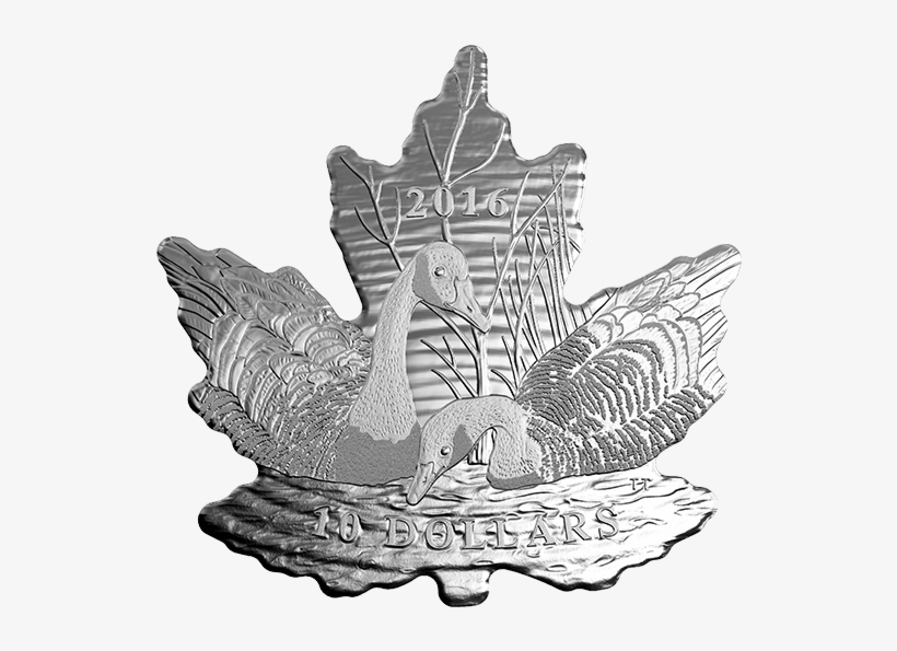 Pure Silver Coin Maple Leaf Silhouette - 2016 $10 Maple Leaf Silhouette Canada Geese Pure Silver, transparent png