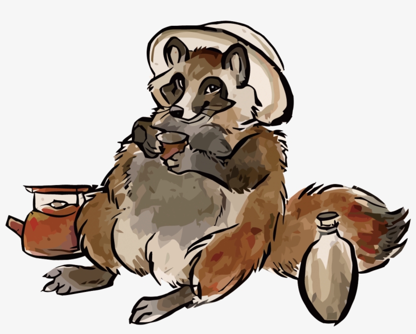 Japanese Raccoon Dog Watercolor Painting Drawing - Japanese Raccoon Dog, transparent png