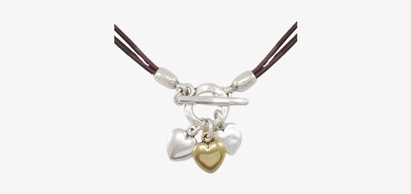 "my Little Hearts" Necklace - Danon Jewellery Brown Leather Small Hearts Necklace, transparent png