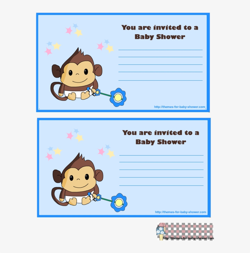 Monkey Baby Shower Invitations 5 - Baby Shower, transparent png
