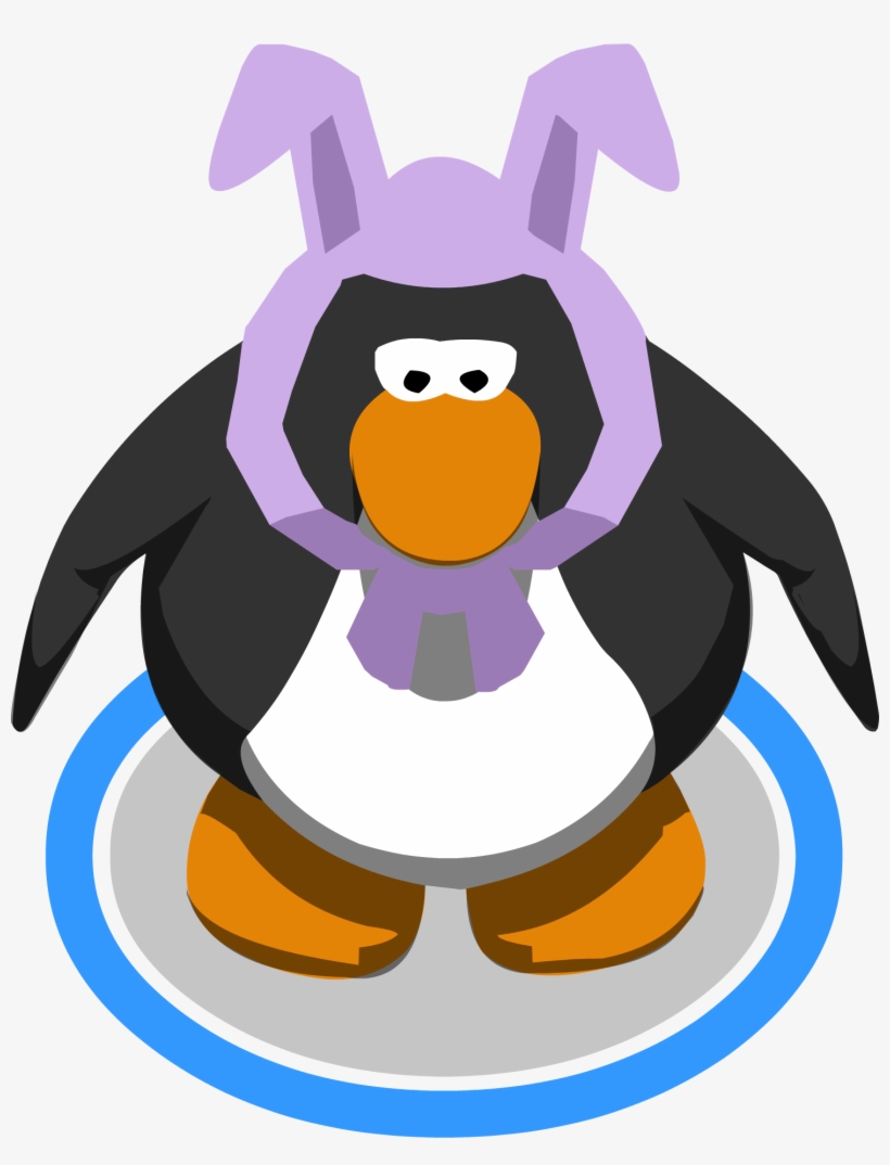 Lavendar Bunny Ears In-game - Club Penguin Penguin Head, transparent png