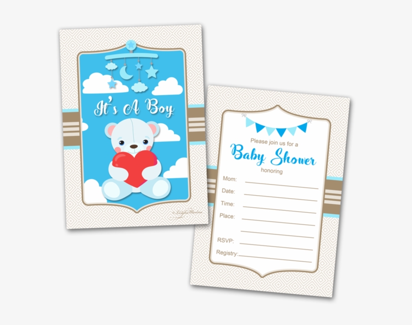 20 Baby Shower Cards And 20 Envelopes 'it's A Boy' - Baby Shower, transparent png