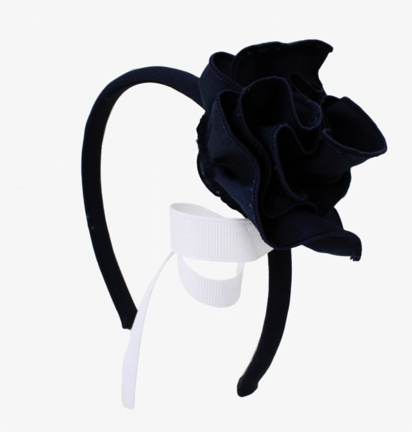Blue Headband With Flower And Ribbons - Blue, transparent png