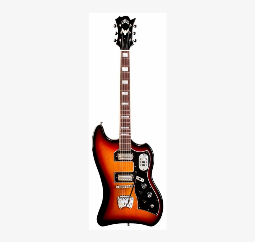 Guild S-200 T-bird Antique Burst Electric Guitar, transparent png