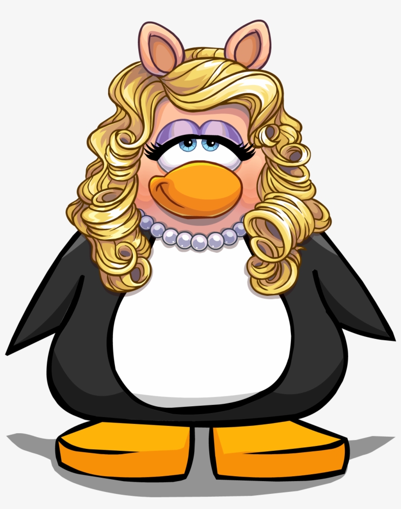 Miss Piggy Head From A Player Card - Penguin With Hard Hat, transparent png