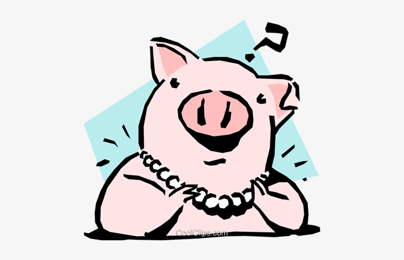 Miss Piggy Royalty Free Vector Clip Art Illustration - Pig With Necklace Clipart, transparent png