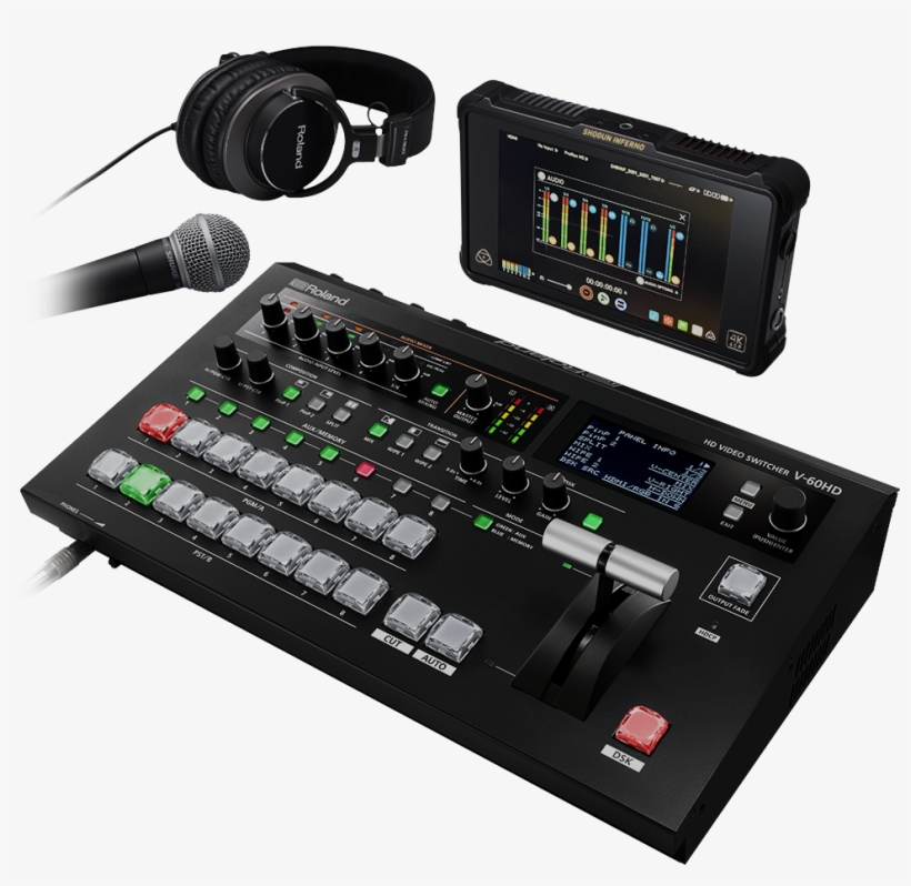 Audífonos, Micrófonos, Video Grabadoras No Están Incluidos - Roland V 60hd, transparent png