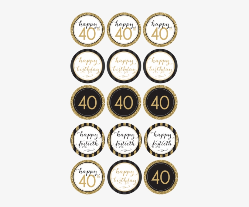 Happy 40th Birthday Cupcakes - Happy 25th Birthday Cake Topper, transparent png