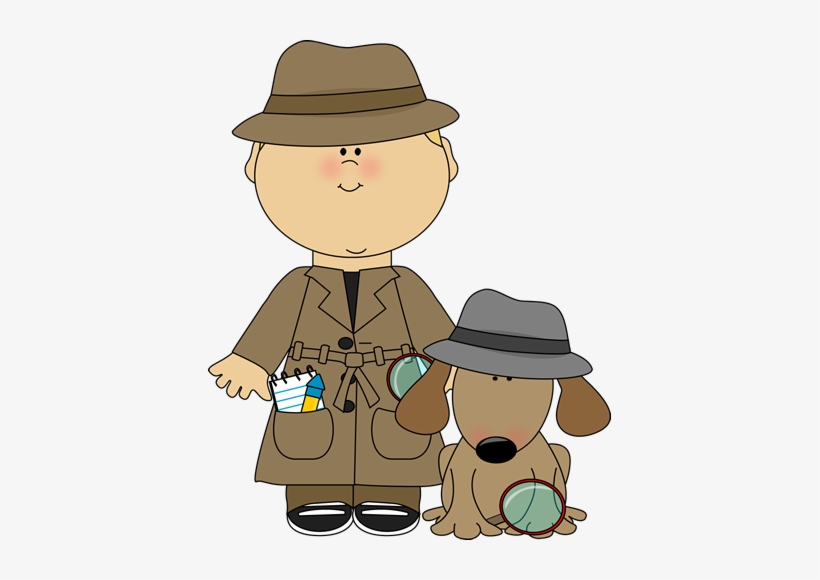 Boy Detective And Dog Clip Art - Boy And Girl Detectives, transparent png