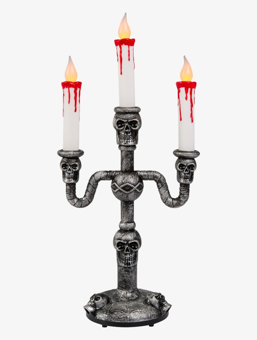 Halloween Skull Candelabra Halloween At Toys Png Gothic - Lights Skull Candelabra Halloween, transparent png