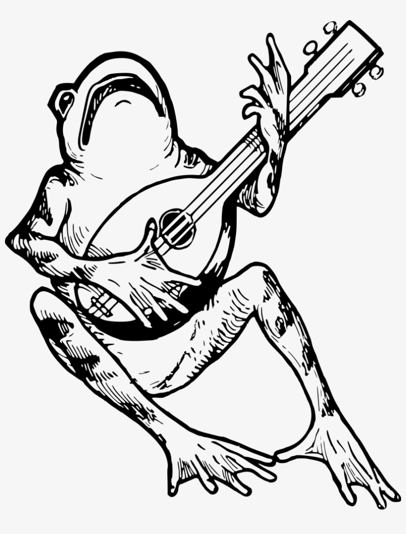 Frog With Mandolin - Musical Instrument, transparent png