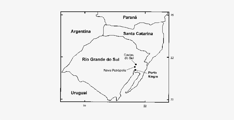 Mapa De Parte Da Região Sul Do Brasil, Assinalando - Map, transparent png