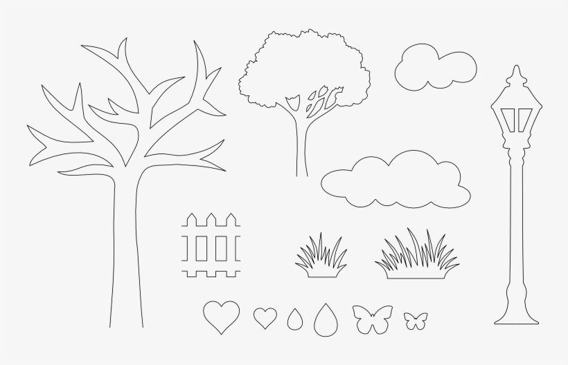 Patchwork Cutters Countryside Silhouette Set Sugarcraft - Line Art, transparent png