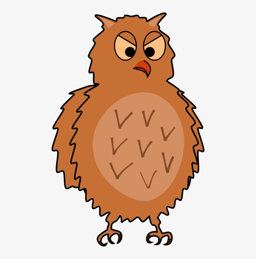 Computer Icons Line Art Owl Cartoon - Enraged Owl Front View, Spread Wings, transparent png