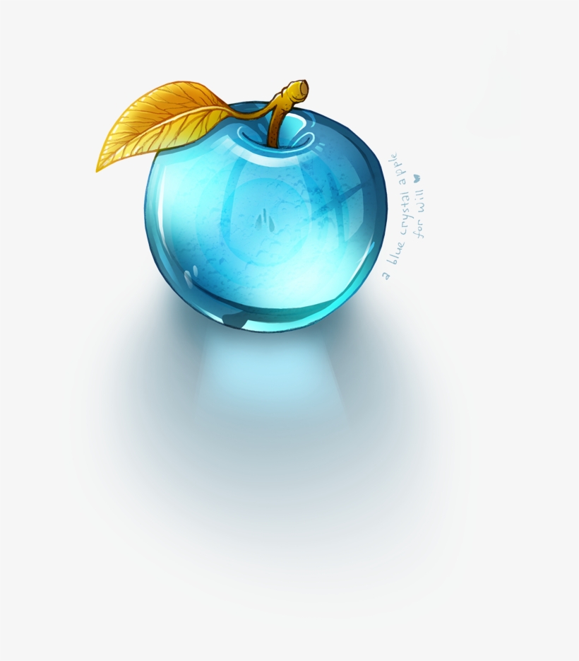 Blue Crystal Apple By *adroth-rian On Deviantart - Manzanas De Cristal De Colores, transparent png