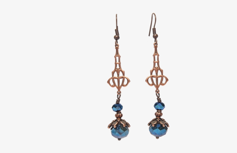 Smoky Blue Crystal Earrings - Earrings, transparent png