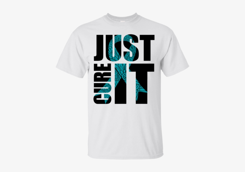 Just Cure It Ovarian Cancer Awareness Ribbon T-shirt - Just Cure It Shirt, transparent png